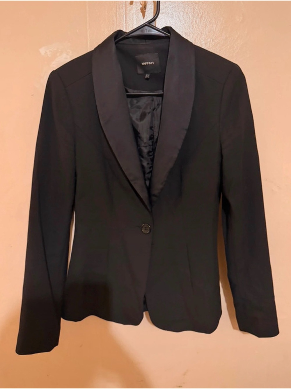 Worthington Black Satin-Trim Single-Button Blazer
